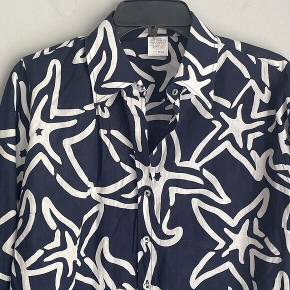 Craig Taylor Women's XL Starfish Button Up Shirt VERY Lightweight Cotton Coastal - Picture 3 of 13